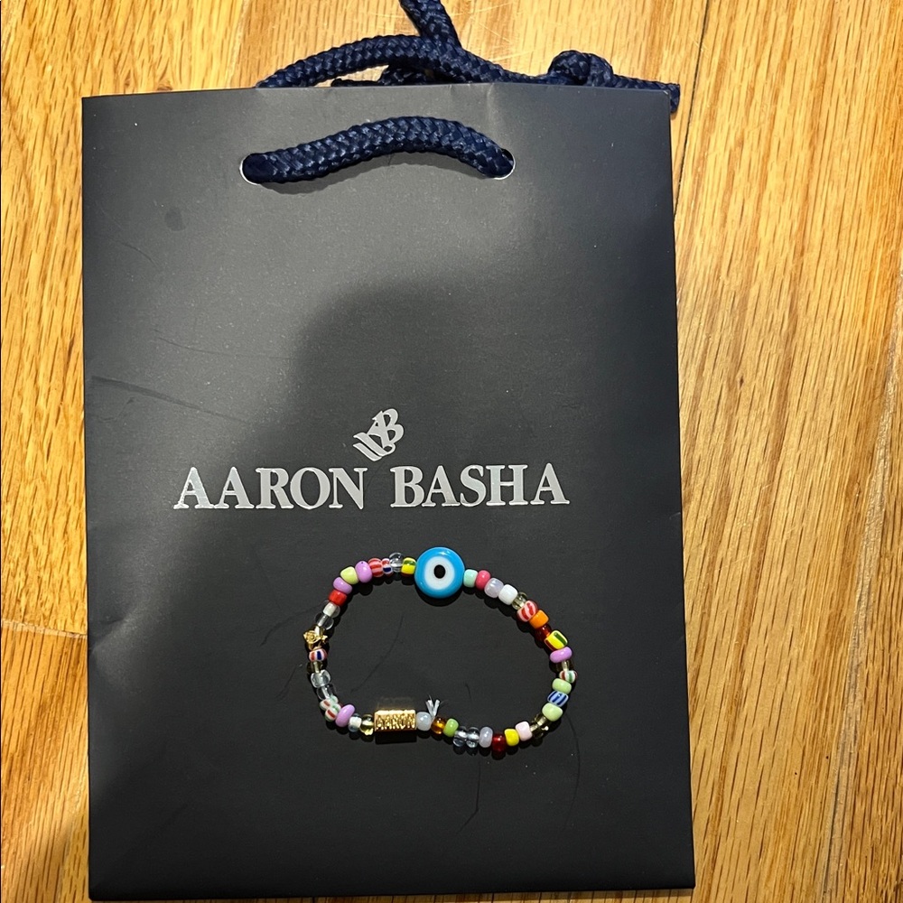 Aaron Basha Women's Blue Beaded Stretch Bracelet